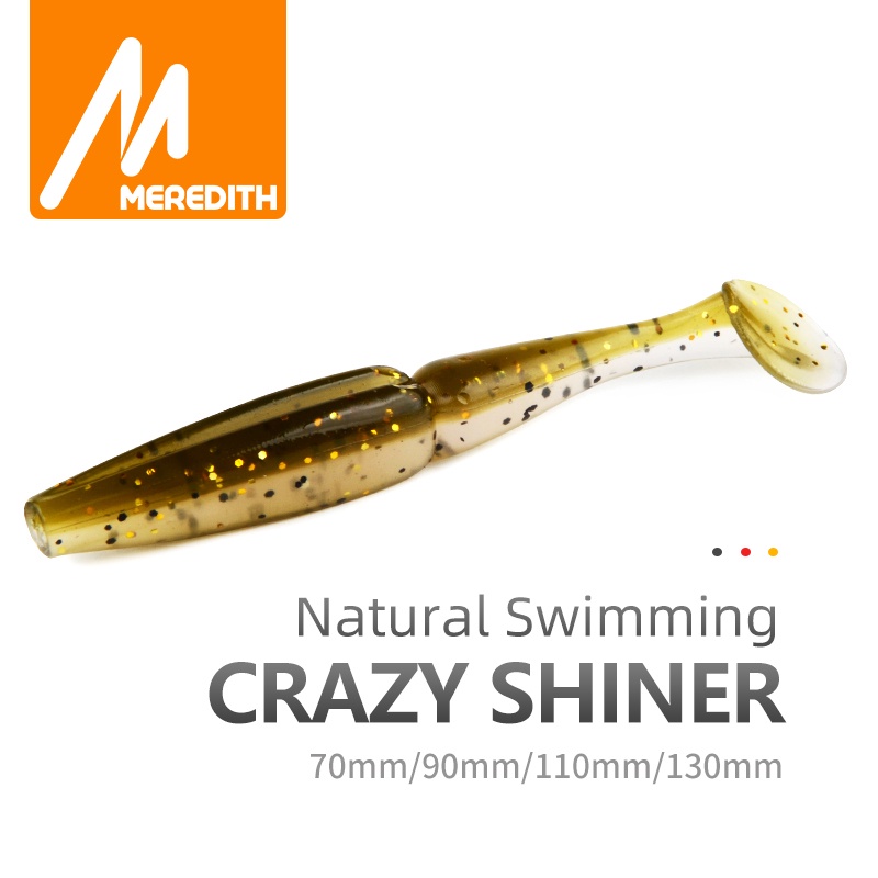 Meredith Crazy Shiner เหยื่อตกปลาประดิษฐ์ แบบนิ่ม 70 มม. 90 มม. 110 มม. 130 มม.