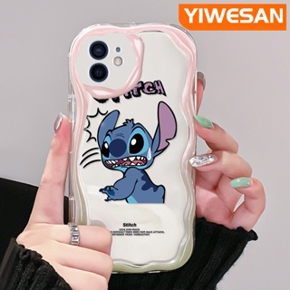 เคสโทรศัพท์มือถือ ซิลิโคนใส กันกระแทก ลายการ์ตูน Stitch น่ารัก สีครีม สําหรับ iPhone 12 12 Pro 12 Mini 12 Pro Max