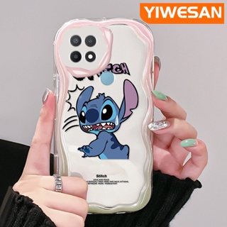 สําหรับ OPPO A15 A15s A35 4G เคสการ์ตูนน่ารัก Stitch ขอบคลื่น เคสโทรศัพท์ใส ใหม่ เนื้อครีม ซิลิโคน กันกระแทก เคส