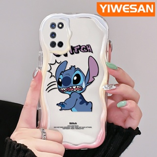 เคสโทรศัพท์มือถือ ซิลิโคนใส กันกระแทก ลายการ์ตูน Stitch น่ารัก สีครีม สําหรับ OPPO A52 A92 A72 4G