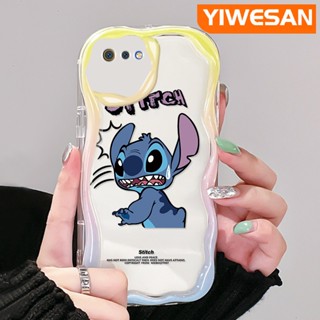 สําหรับ Realme C2 C2S OPPO A1K เคสการ์ตูน Stitch น่ารัก ขอบคลื่น เคสโทรศัพท์ใส ใหม่ เนื้อครีม ซิลิโคน กันกระแทก เคส