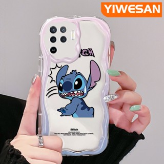 เคสโทรศัพท์มือถือ ซิลิโคน ใส กันกระแทก ลายการ์ตูน Stitch น่ารัก สีครีม สําหรับ OPPO A94 4G F19 Pro Reno 5F Reno 5 Lite