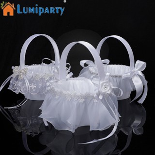 Lumiparty ตะกร้าดอกไม้ ขนาดเล็ก แบบพกพา พร้อมหูหิ้ว สําหรับงานแต่งงาน