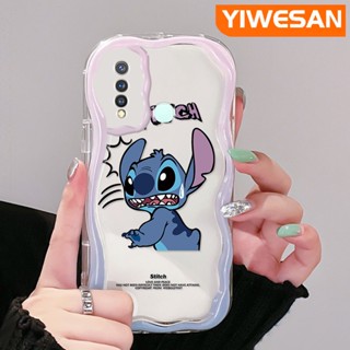 สําหรับ VIVO Y19 Y5s เคสการ์ตูนน่ารัก Stitch ขอบคลื่น เคสโทรศัพท์ใส ใหม่ เนื้อครีม ซิลิโคน กันกระแทก เคส