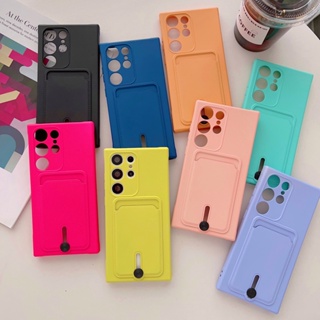 เคสป้องกันโทรศัพท์มือถือ TPU พร้อมช่องใส่บัตร สําหรับ Samsung Galaxy S23 Ultra S22 Ultra S23 S23Plus S22 S21 Plus