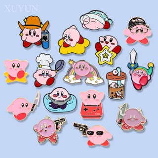 เครื่องประดับ เข็มกลัดโลหะ รูปการ์ตูนอนิเมะ Kirby น่ารัก สีชมพู 16 แบบ สําหรับของขวัญ