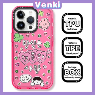 Venki - เข้ากันได้สำหรับ เคสไอโฟน เคสไอโฟน11 เคส iphone 11 Soft Case เคสใสหนากันกระแทกกรอบป้องกันกล้องขอบสีชมพูหัวใจสีชมพูเข้ากันได้กับ iPhone 13 12 11 Pro Max XR XS 7Plus 8Plus