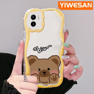 สําหรับ VIVO Y15s Y15a Y01 Y02s เคสโทรศัพท์ การ์ตูนหมีน่ารัก ขอบคลื่น ใส เคสโทรศัพท์ ใหม่ เนื้อครีม ซิลิโคน กันกระแทก เคสนิ่ม