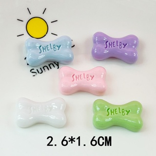 [2 #] Jibbitz Crocs กิ๊บติดผมเรซิ่น รูปกระดูกสุนัข แวววาว อุปกรณ์เสริม สําหรับรองเท้า DIY QP