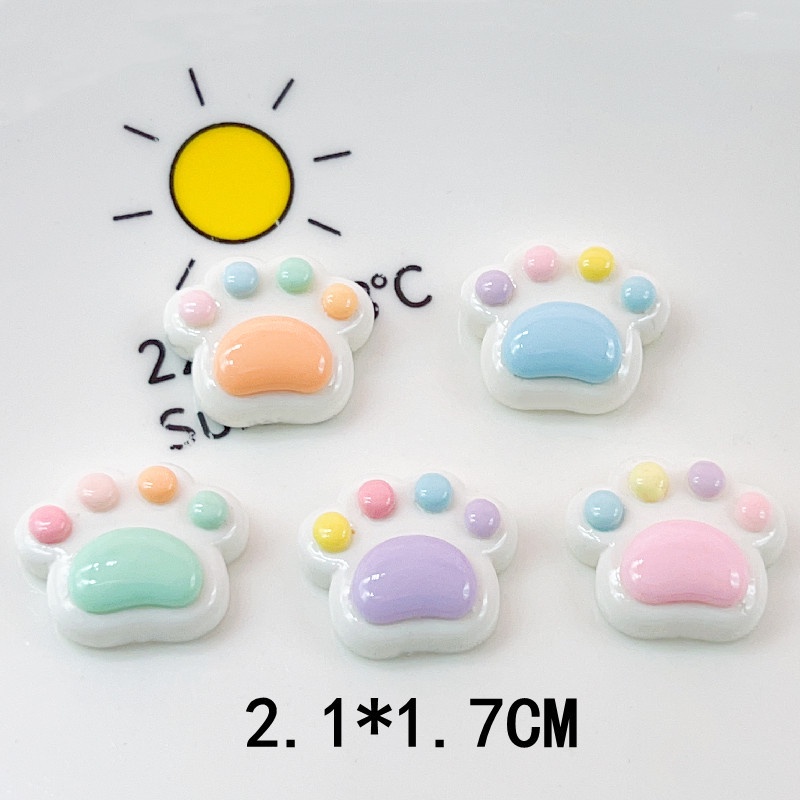 [2 #] Jibbitz Crocs กิ๊บติดผม รูปอุ้งเท้าแมว อุ้งเท้าสุนัข หมี แวววาว อุปกรณ์เสริม สําหรับตกแต่งตู้เย็น DIY QP