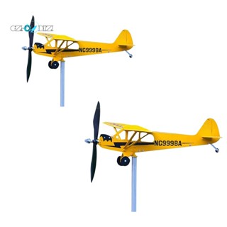 Thyggzjbs Piper J3 Cub เครื่องบินโลหะ รูปกังหันลม 3D สําหรับกลางแจ้ง