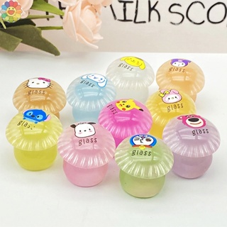 SANRIO Gogo พวงกุญแจเรซิ่น จี้รูปเห็ด ขนาดเล็ก สีครีม เรืองแสง DIY สําหรับทําเครื่องประดับ 2 ชิ้น