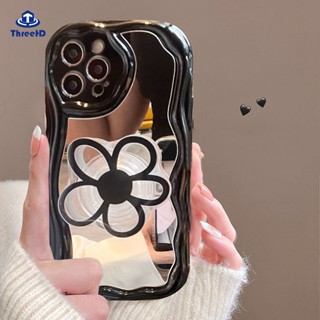 เคสโทรศัพท์มือถือ TPU นิ่ม ลายดอกไม้ พร้อมกระจก แฟชั่น สําหรับ Realme C53 C55 C21Y C35 C33 C30 C25s C15 C12 C11 C25Y C25 C20 C3 9i 6i 5i 5 Narzo 50A 50i Prime