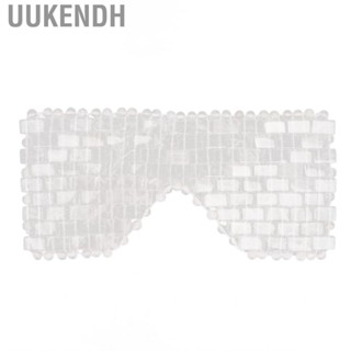 Uukendh White Crystal Eye Cover Perfect Fit Jade Stone Comfortable Fatigue Relieving for Home