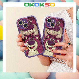 [Okso] ใหม่ เคสโทรศัพท์มือถือแบบนิ่ม กันกระแทก ลายการ์ตูนหมีสตรอเบอร์รี่ สําหรับ OPPO Reno9 Reno8 Reno7pro reno6 5