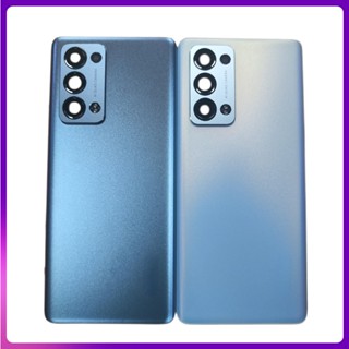 อะไหล่ฝาครอบแบตเตอรี่ พร้อมกรอบเลนส์กล้อง สําหรับ OPPO Reno 6 Pro Plus Reno 6 Pro+