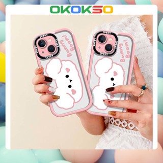 [Okso] ใหม่ เคสโทรศัพท์มือถือแบบนิ่ม กันกระแทก ลายการ์ตูนลูกสุนัขสีชมพู สําหรับ OPPO Reno9 Reno8 Reno7pro reno6 5