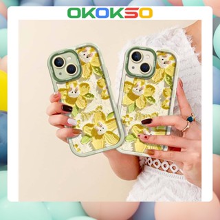 [Okso] เคสโทรศัพท์มือถือแบบนิ่ม กันกระแทก ลายการ์ตูนกระต่าย ดอกไม้ สไตล์ใหม่ สําหรับ OPPO Reno9 Reno8 Reno7pro reno6 5