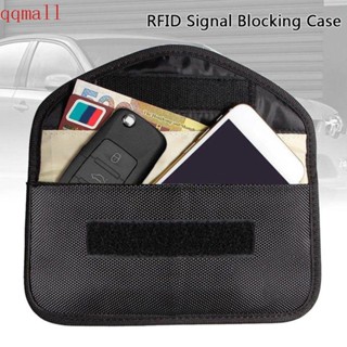 Qqmall กระเป๋าสัญญาณกันขโมย RFID สีดํา สําหรับรถยนต์