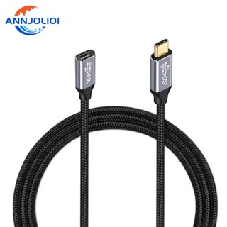 Ann สายเคเบิลต่อขยาย USB C PD100W ตัวผู้ เป็นตัวเมีย Type C 3 1 Gen2