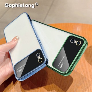 เคสชุบสีอ่อน สําหรับ iPhone X XR XS Max เลนส์กล้องใส ป้องกันฝาหลังโทรศัพท์