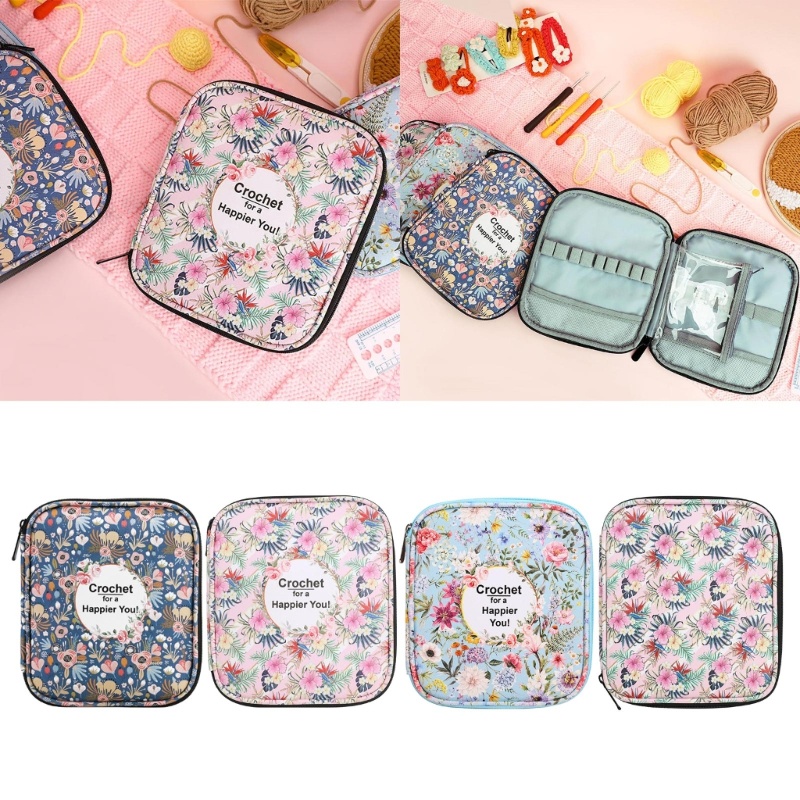 Zzz โครเชต์ Hook Case Organizer กระเป๋าโครเชต์พร้อมกระเป๋าและช่องใส่ของ