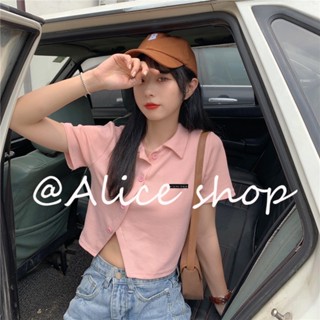 Alice  เสื้อครอป เสื้อแฟชั่นผู้หญิง สีพื้น สําหรับผู้หญิง ใส่ไปคลับ ปาร์ตี้ 2023 NEW  ins Stylish Unique พิเศษ A29J0DK 36Z230909