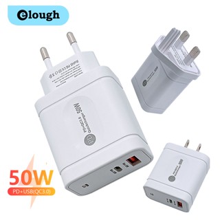  Elough อะแดปเตอร์ชาร์จเร็ว 50W USB Type C PD 5.0 สําหรับเดินทาง