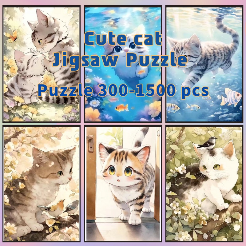 📣พร้อมส่ง📣【Cute cat】jigsaw puzzle-จิ๊กซอว์-300-1000-ชิ้น- ชิ้นของเด็ก จิ๊กซอว์ไม้ 1000 ชิ้น จิ๊กซอว์ 1000 ชิ้นสำหรับผู้ใหญ่ จิ๊กซอ จิ๊กซอว์ 500 ชิ้น🧩7 จิ๊กซอว์ 1000 ชิ้น สำหรับ ผู้ใหญ่ ตัวต่อจิ๊กซอว์ จิ๊กซอว์ การ์ตูน