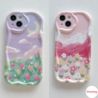 เคสโทรศัพท์มือถือ ขอบโค้ง ลายก้อนเมฆ และดอกไม้ สําหรับ VIVO V27E V25E V23E V21E V15 V19 S1 Pro Y02S Y27 Y22S Y21S Y20S Y35