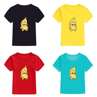 Lihang Banana Cat เสื้อยืดแขนสั้น ทรงหลวม ระบายอากาศ สําหรับเด็กผู้ชาย และเด็กผู้หญิง