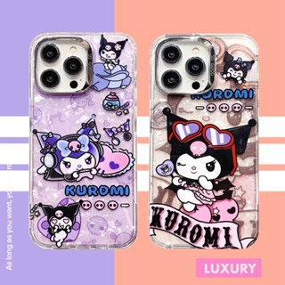 เคสโทรศัพท์มือถือ ชุบไฟฟ้า กันกระแทก ลายคุโรมิ แฟชั่น สําหรับ iPhone 14Pro 13 12 11 Pro Max