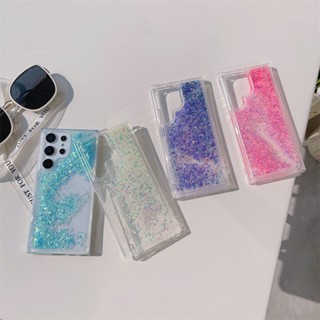 หรูหรา สําหรับ Samsung Galaxy S23 Ultra S22 S21 plus S20 S23+ S22+ S21+ S20+ เคสมือถือ Soft TPU Case เคสป้องกัน Luxury Glitter Luminous Quicksand เปลือกโปร่งใส เปลือกกันกระแทก