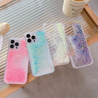 หรูหรา สําหรับ iPhone 14 Pro Max 13 12 Mini 14Pro 13Pro 12Pro 14plus เคสมือถือ Soft TPU Case เคสป้องกัน Luxury Glitter Luminous Quicksand เปลือกโปร่งใส เปลือกกันกระแทก