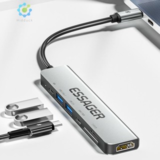 ฮับ USB 7-in-1 รองรับ PD60W พาวเวอร์ซัพพลาย Docking Station [Hidduck.th]