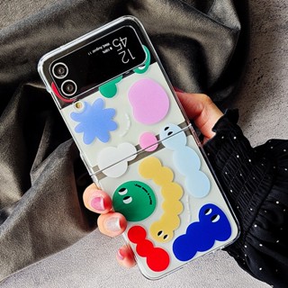 เคสโทรศัพท์มือถือ ลายการ์ตูนหนอนผีเสื้อ สร้างสรรค์ สีสันสดใส สําหรับ Samsung Zflip5 Zflip3 Zflip4 Zfold3 Zfold4 Zfold5