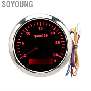 Soyoung Tachometer Gauge 3000RPM Marine DC 9‑32V for Car RV Boat Yacht