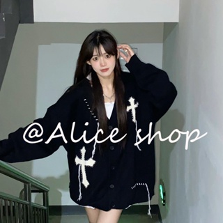 Alice  เสื้อแฟชั่นผู้หญิง เสื้อแขนยาว คลุม ไหมพรม ครอปเสื้อแขนยาว  สบาย Beautiful รุ่นใหม่ fashion A91K5H8 36Z230909