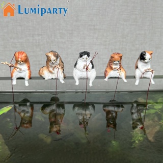 Lumiparty พร็อพเรซิ่น รูปแมว อุปกรณ์ประกอบฉาก สําหรับตกแต่งตู้ปลา