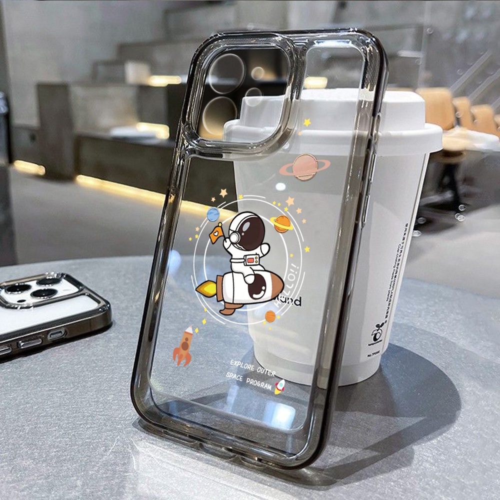 Space Case for iPhone 17 16 11 13 15 12 14 Pro Max X XS Max 7 8Plus 17Air SE XR Clear TPU กันกระแทก เคสโทรศัพท์มือถือ