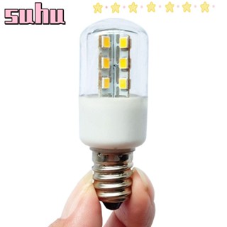 Suhuhd หลอดไฟตู้เย็น ขั้วต่อ E12 E14 แสงสีขาว 110V 220V หลอดไฟ LED