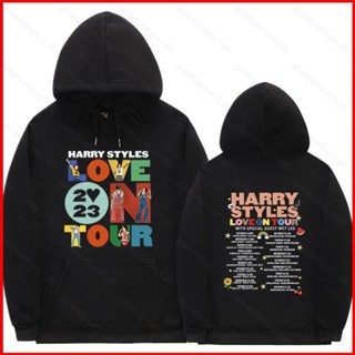 Ys 2023 เสื้อกันหนาว มีฮู้ด ผ้ากํามะหยี่ขนแกะ ทรงหลวม ลาย Love On Tour สไตล์เกาหลี