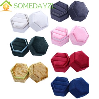 Somedayzl กล่องกํามะหยี่ กลั่น เรียบง่าย กล่องของขวัญ สีพื้น กล่องแหวนแต่งงาน กล่องบรรจุภัณฑ์ เครื่องประดับ กล่องแสดง