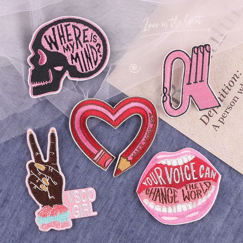 Pro Patch Store การ์ตูนบุคลิกภาพโครงกระดูกหัวมือ Series DIY เย็บปักถักร้อยแพทช์สําหรับสติกเกอร์เย็บปักถักร้อยแพทช์สําหรับเสื้อผ้าป้ายสติกเกอร์