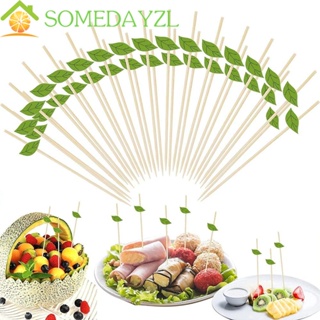 Somedayzl ไม้จิ้มฟันไม้ไผ่ ขนาด 4.7 นิ้ว สําหรับตกแต่งปาร์ตี้ค็อกเทล บาร์บีคิว