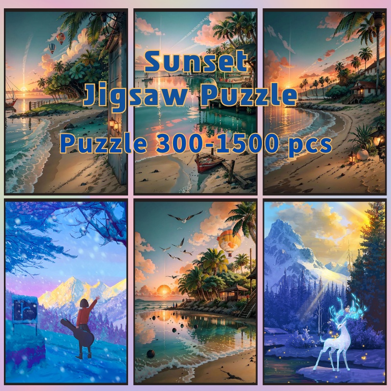 📣พร้อมส่ง📣【Sunset】jigsaw puzzle-จิ๊กซอว์-300-1000-ชิ้น- ชิ้นของเด็ก จิ๊กซอว์ไม้ 1000 ชิ้น จิ๊กซอว์ 1000 ชิ้นสำหรับผู้ใหญ่ จิ๊กซอ จิ๊กซอว์ 500 ชิ้น🧩3 จิ๊กซอว์ 1000 ชิ้น สำหรับ ผู้ใหญ่ ตัวต่อจิ๊กซอว์ จิ๊กซอว์ การ์ตูน
