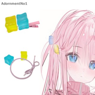 Adornmentno1 ยางรัดผม ยืดหยุ่น ลายการ์ตูนอนิเมะ BOCCHI THE ROCK สีเหลือง สีฟ้า สําหรับผู้หญิง