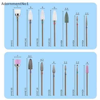 Adornmentno1 หัวเจียรเล็บไฟฟ้า เซรามิคทังสเตน สําหรับขัดเล็บ ขัดหนังกําพร้า 7 ชิ้น ต่อชุด