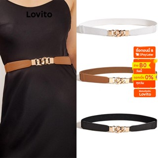 Lovito เข็มขัดโซ่ธรรมดา ลําลอง สําหรับผู้หญิง L60AD096 (สีน้ําตาล/ขาว/ดํา)