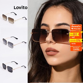 Lovito แว่นตากันแดด ลําลอง ทรงสี่เหลี่ยม สําหรับผู้หญิง L60AD110 (สีน้ําตาล/เทา/ดํา)